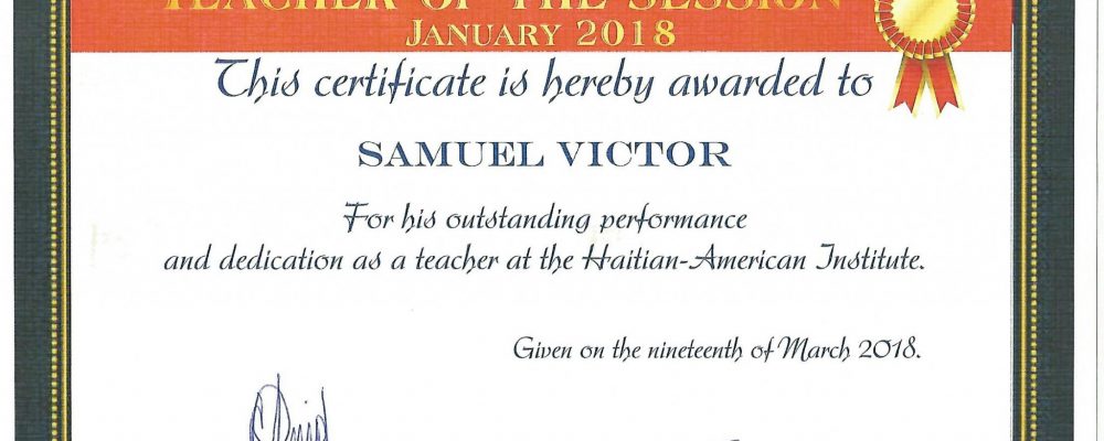 Certificate_teacher_of_session_Samuel_Victor